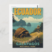 Vintage Ecuador Galapagos Travel Briefkaart (Voorkant / Achterkant)