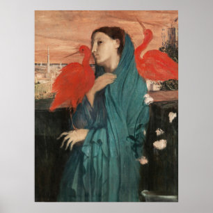 Vintage Edgar Degas Jonge vrouw met Ibis Kunst Poster