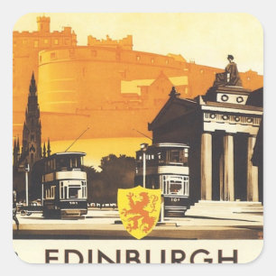 Vintage Edinburgh LNER Vierkante Sticker