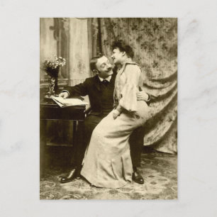 Vintage Edwardian Romantic Couple Briefkaart