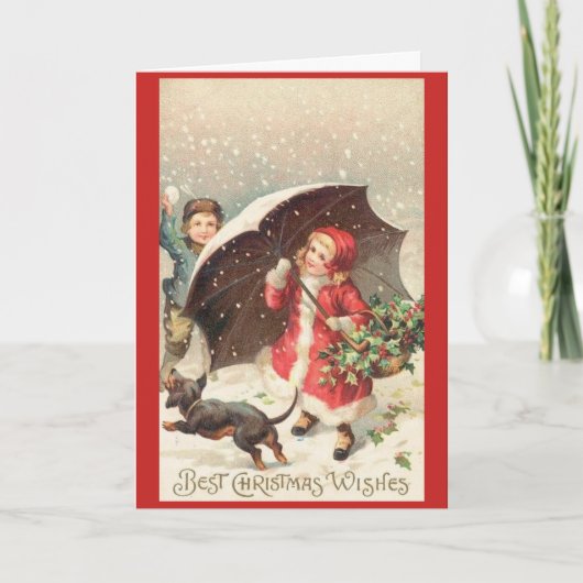 Vintage - een Strijd van de Sneeuwbal van Kaart (Voorkant)