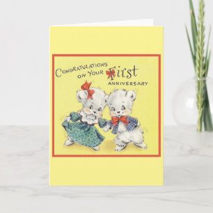 Vintage Eerste Jubileum Wenskaart Kaart