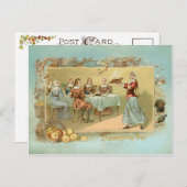 Vintage Eerste Thanksgiving Feestdagenkaart (Voorkant / Achterkant)