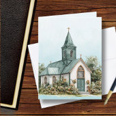 Vintage Église Bible Verse Bleu