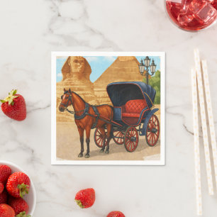 Vintage Egypte Paardentuig Kunstprint – Retro T Servet