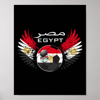 Vintage Egypte Voetbalfans T-shirt Poster