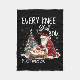 Vintage El Knie Zal Buigen Santa Clause Religieus Fleece Deken