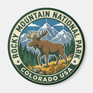 Vintage eland bij Rocky Mountain National Park USA Magneet