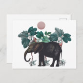 Vintage Elefant Briefkaart (Voorkant / Achterkant)