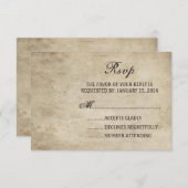 Vintage Elegance Plain Wedding Carte RSVP (Devant / Derrière)
