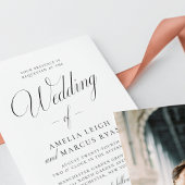 Vintage Élégance Script Mariage Photo Invitation