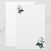 Vintage Elegance White Calla Lily Briefpapier (Voorkant / Achterkant)