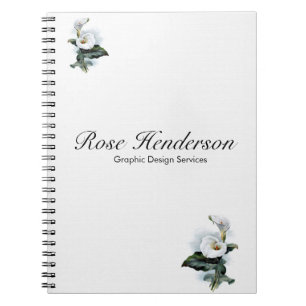 Vintage Elegance White Calla Lily Notitieboek