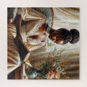 Vintage Elegant Black Woman Reading A Book Puzzle (Horizontal)