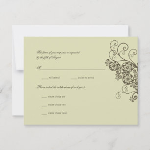 Vintage Elegant Boho Floral Paisley Wedding RSVP