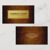 Vintage élégant Brown Étiquette doré (Devant / Derrière)