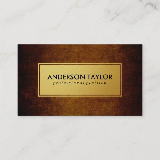 Vintage élégant Brown Étiquette doré (Devant)