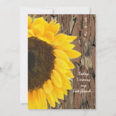 Vintage Elegant Faire-part de mariage de tournesol (Dos)