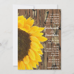 Vintage Elegant Faire-part de mariage de tournesol