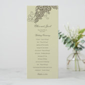 Vintage Élégant Floral Paisley Wedding Programme (Debout devant)