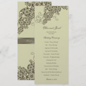 Vintage Élégant Floral Paisley Wedding Programme (Devant / Derrière)