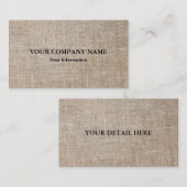 Vintage Elegant Linen Visitekaartje (Voorkant / Achterkant)