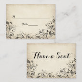 Vintage Élégant Plat Table Plat Cartes de Place (Devant / Derrière)