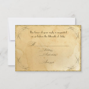 Vintage Elegant Tea Sined Wedding RSVP