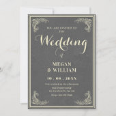 vintage elegant wedding  kaart (Voorkant)