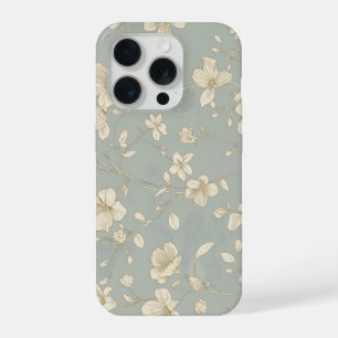 Vintage Elegante Botanische Lijnkunst iPhone 15 Pro Hoesje