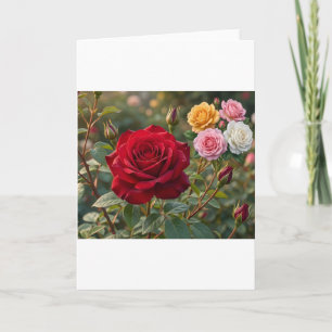 Vintage Elegante Kleurrijke Rozen Bloemstuk Wenska Kaart