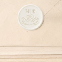 Vintage Elegante Met de Hand Getekende Zwanen Mono