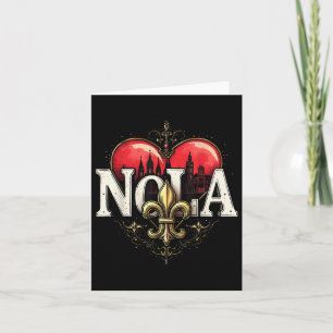 Vintage Elegante Nola Fleur-de-lis Hart Nola Sterk Kaart