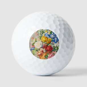 Vintage Elegante Pastelkleurige Bloemige Botanisch Golfballen