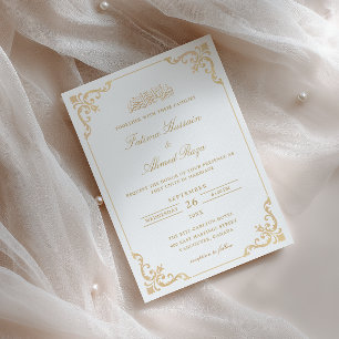 Vintage Elegante Stijlvolle Gouden Schrift Moslim Kaart