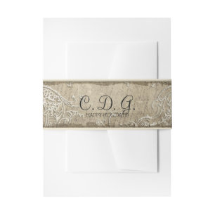Vintage Elegantie Kerst Holiday Buikband Uitnodigingen Wikkel