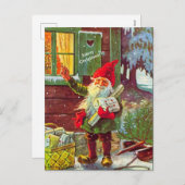 Vintage Elf Swedish Gnome Tomte (copie) Carte post (Devant / Derrière)