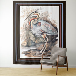 Vintage Elizabeth Gwillim Paars Heron Wandkleed