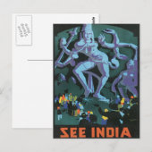 Vintage Ellora Caves India Briefkaart (Voorkant / Achterkant)