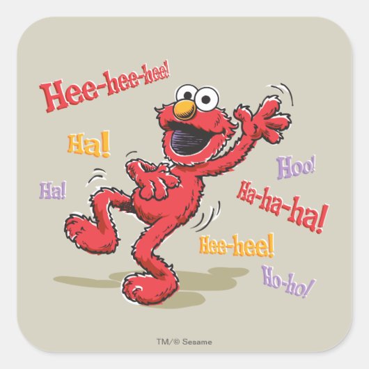 Vintage Elmo Hee-hee. Vierkante Sticker (Voorkant)