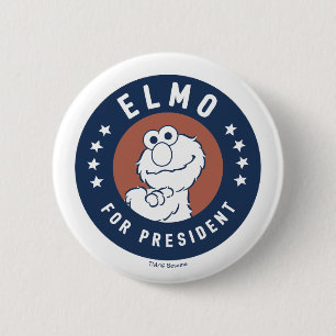 Vintage Elmo voor President badge Ronde Button 5,7 Cm