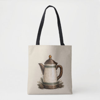 Vintage Emaille Koffiepot Draagtas