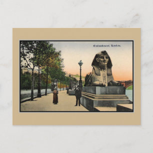 Vintage Embankment sphinx London Thames Briefkaart