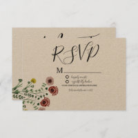 Vintage Embroided Greenery Botany Wedding RSVP