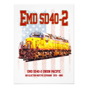 Vintage EMD SD40-2 diesellocomotief Amerikaanse vl Foto Afdruk