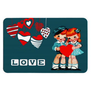 Vintage Enfants Valentine's Day Cadeaux Magnets
