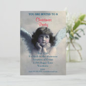 Vintage engel kerstfeest kaart (Staand voorkant)