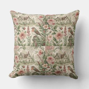 Vintage Engelse Cottage Tuin Bloemmotief Kunst Kussen