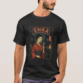 Vintage Enka Singer in Showa Street – Japanese Ret T-shirt