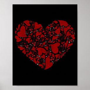 Vintage enorm hart romantisch Valentijnsdag cadeau Poster